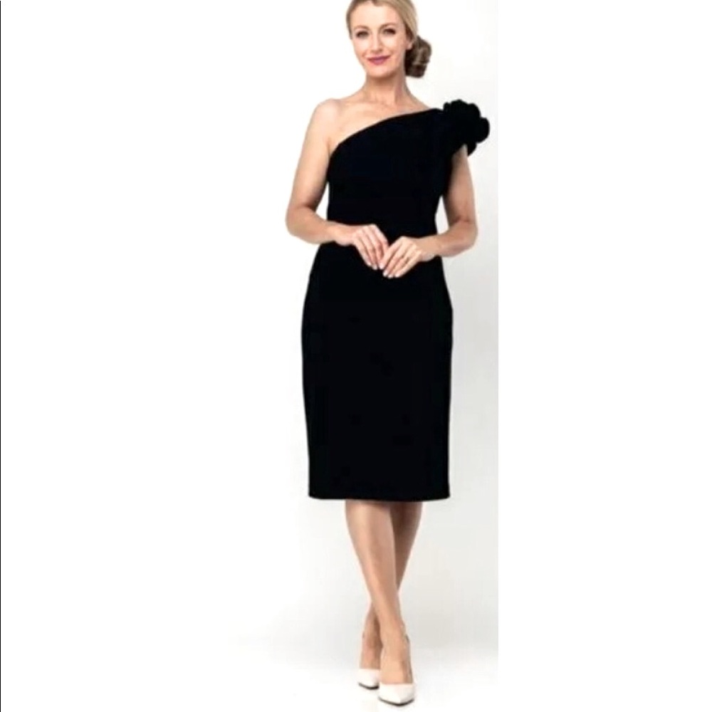 BNWT Joseph Ribkoff 1 shoulder black dress 4